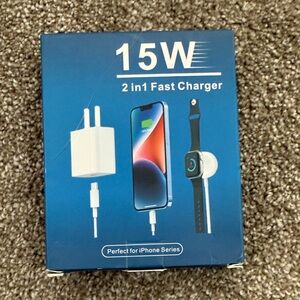 15W 2-in-1 Fast Charger for iPhone - White